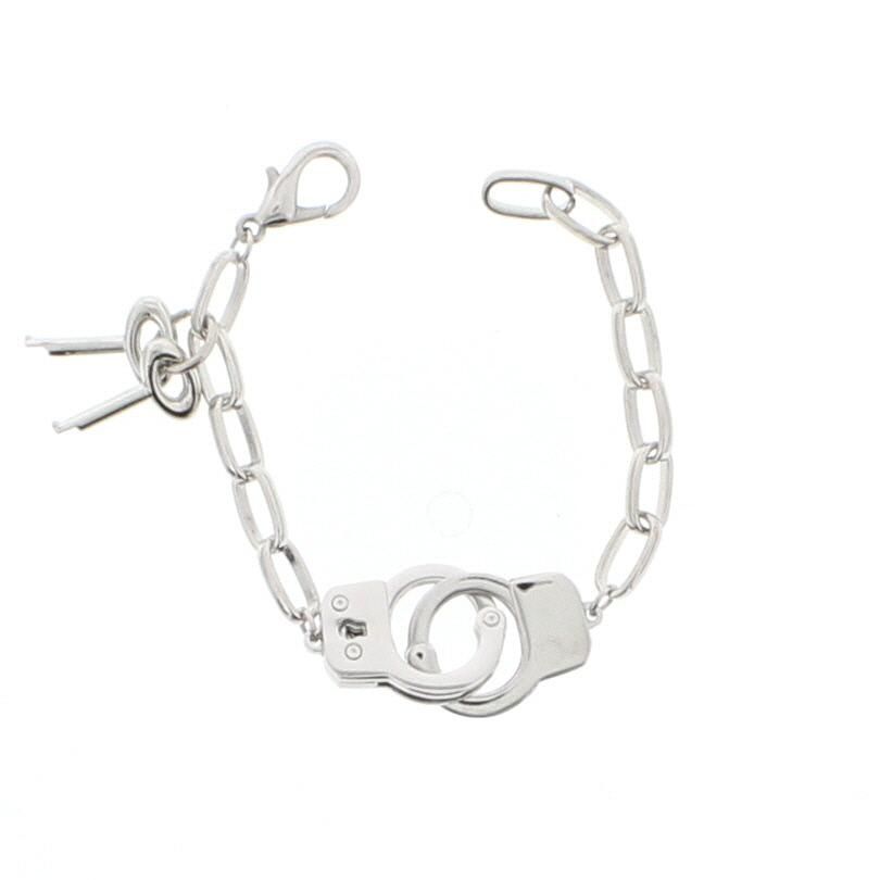Zac's Alter Ego - Rhodium Colour Handcuff with keys Bracelet - Couleur argent